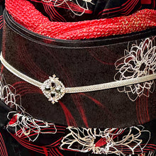 画像をギャラリービューアに読み込む, 五線譜にダリア 帯    Black × red