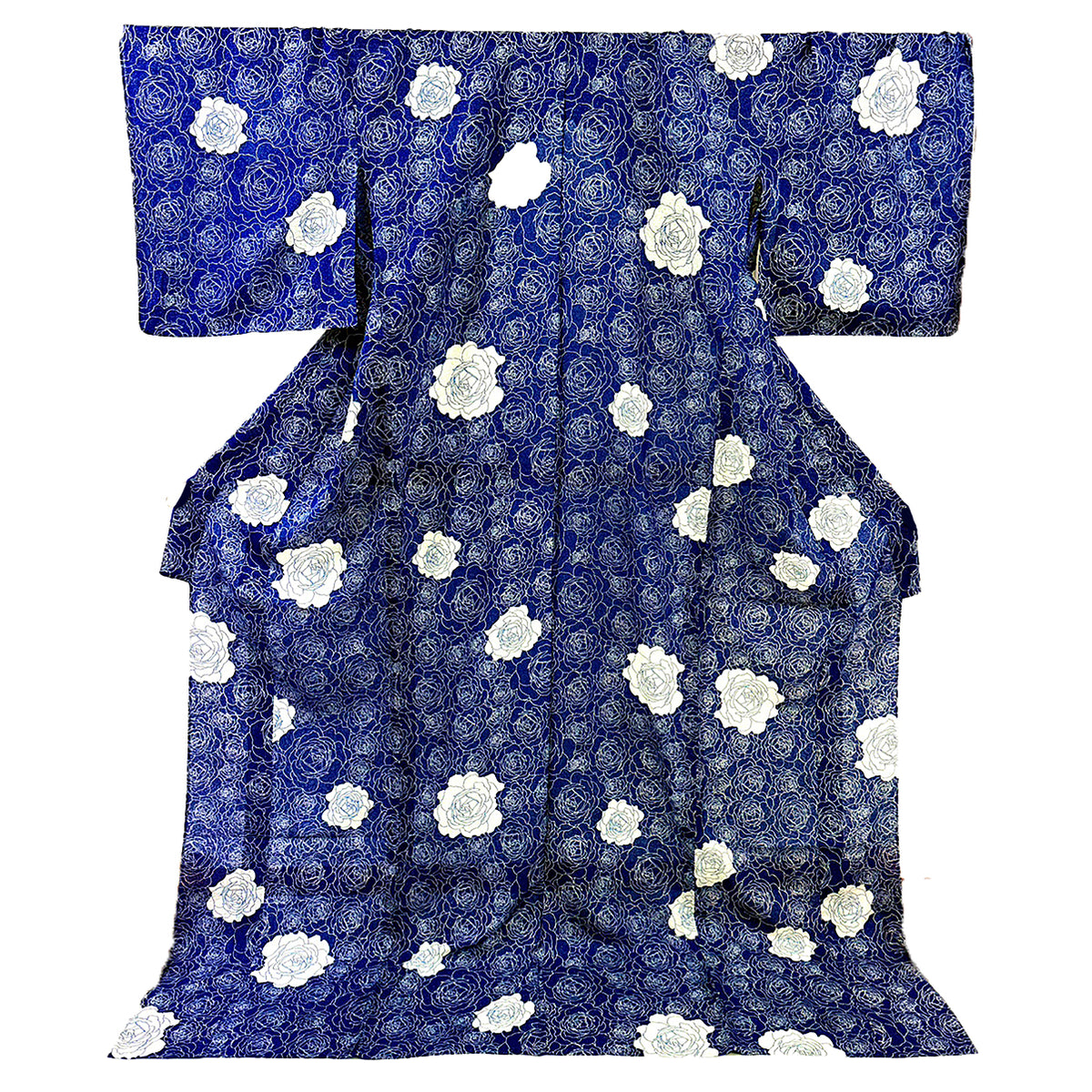 YOSHIKIMONO 着物（小紋） 紅一点線画バラ