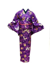 Load image into Gallery viewer, Metallic Dahlia Kimono + Obi Set
