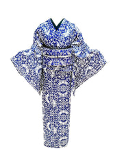 画像をギャラリービューアに読み込む, 花形蝶 着物+帯 セット 2025DinnerShowプラン(特急仕立て・5年保証込み)Blue