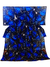 画像をギャラリービューアに読み込む, クリスタルローズ 着物 Black × Blue