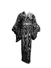 画像をギャラリービューアに読み込む, ツイストツリー 着物+帯 セット Black × gray