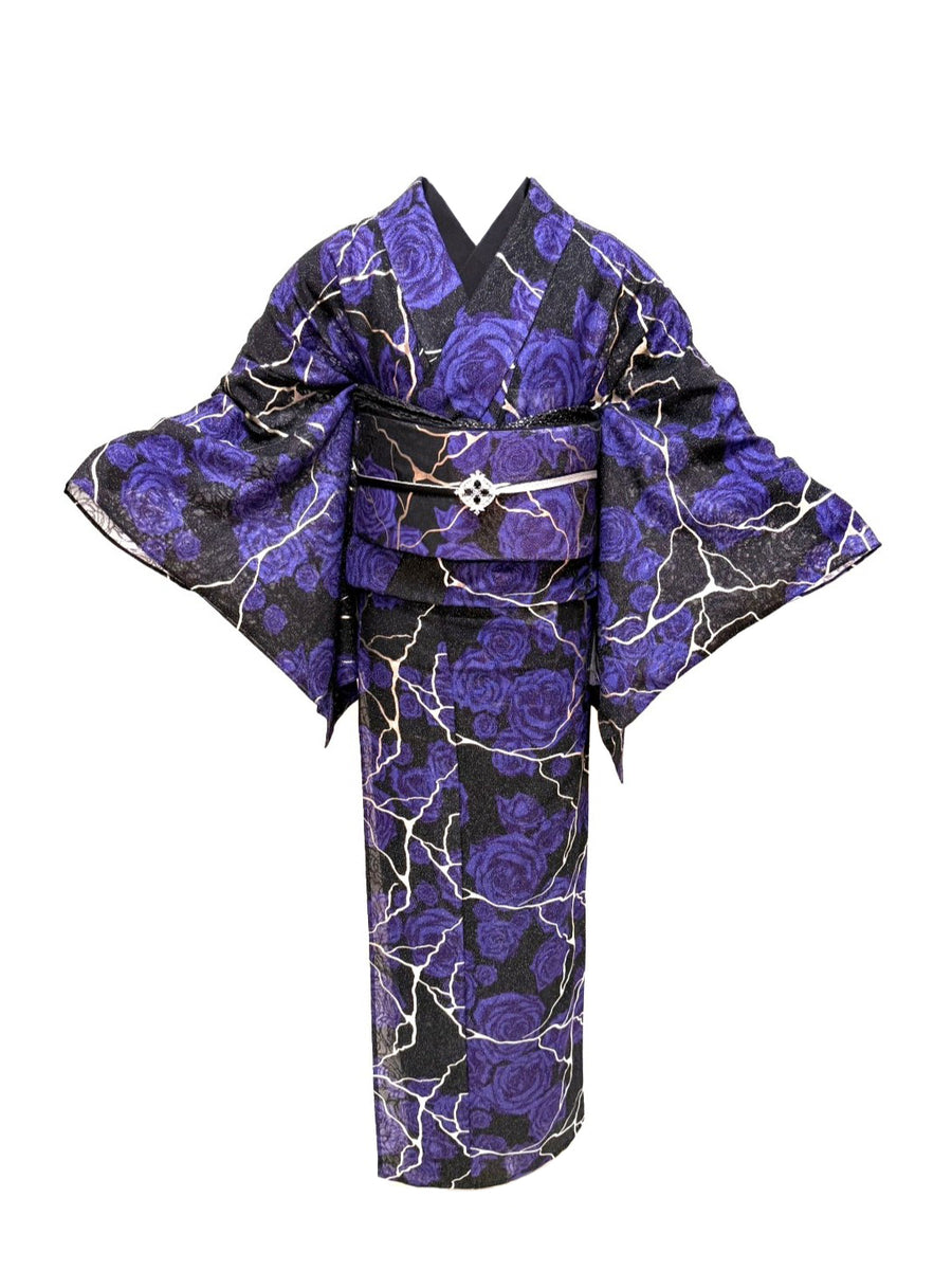 kimono☆ 1日出品　0608 Purple Floral Kofurisode Kimono – AnotherDateNight