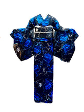 画像をギャラリービューアに読み込む, クリスタルローズ　着物　Black × Blue
