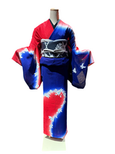 画像をギャラリービューアに読み込む, 取方バラに蝶　着物　YOSHIKI CLASSICAL 2026プラン（特急仕立て・5年保証込み）Red x Blue
