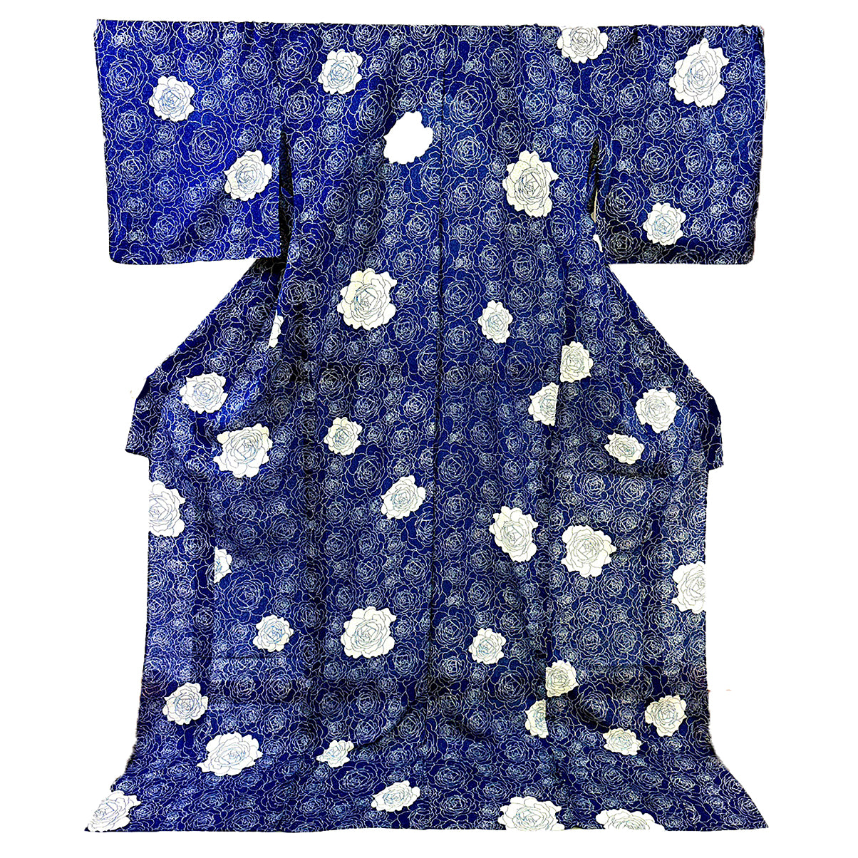 着物　バラ柄 YOSHIKIMONO 着物（小紋） 紅一点線画バラ