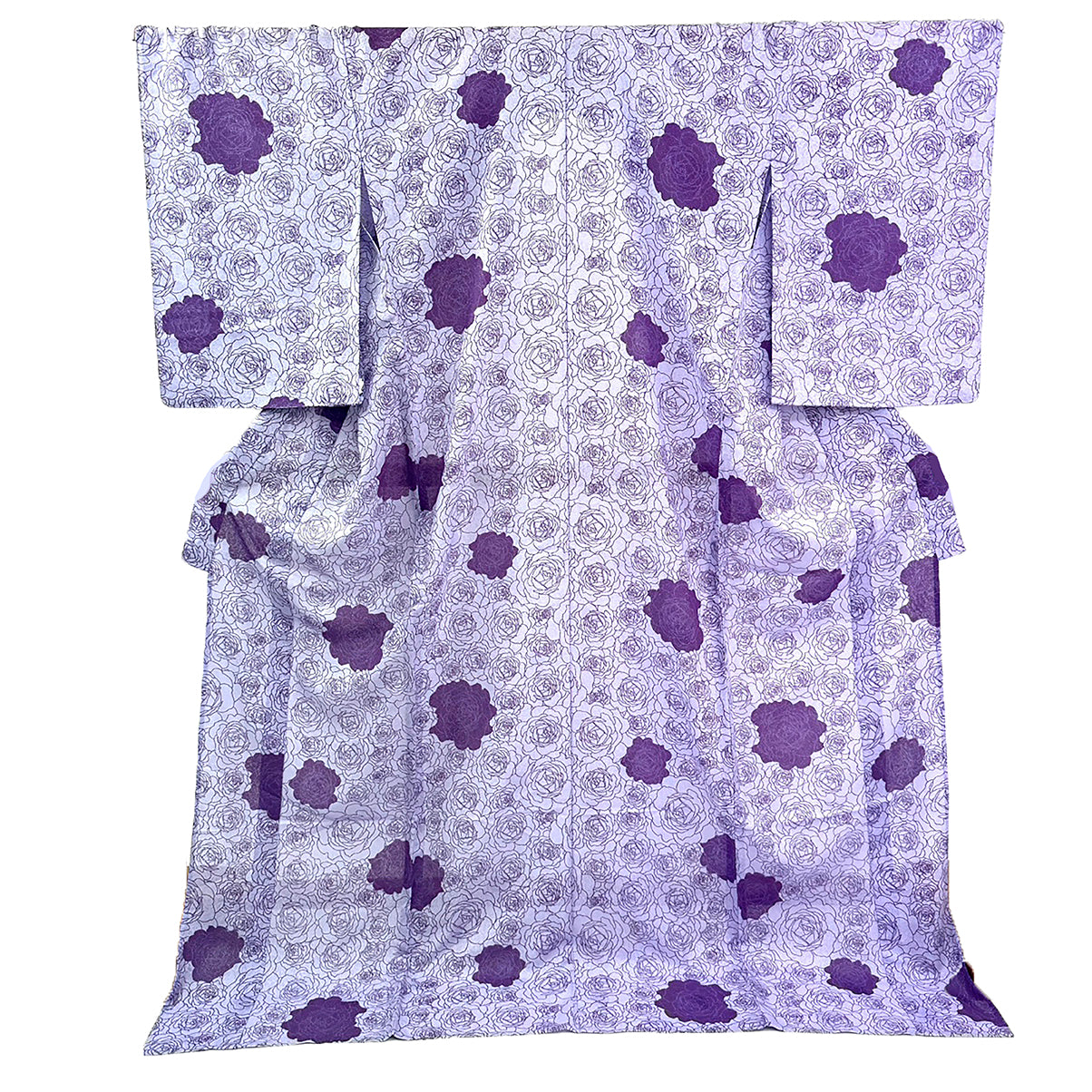 YOSHIKIMONO 着物（小紋） 紅一点線画バラ