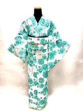 Load image into Gallery viewer, Kintsugi Rose Kimono + Obi Set
