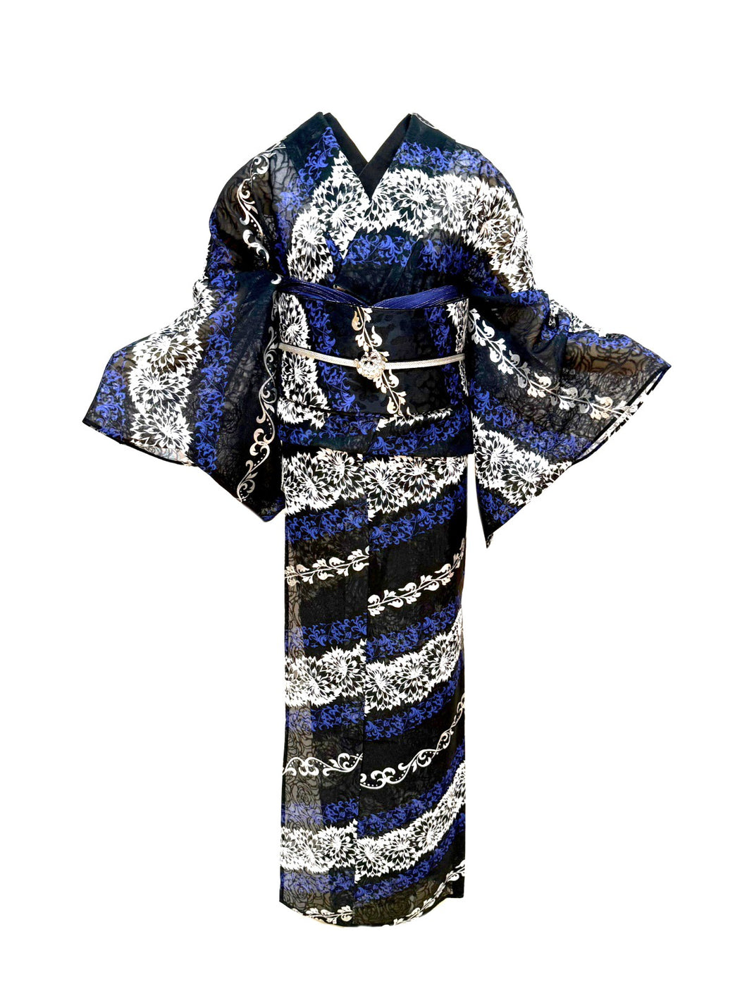 Oblique Dahlia Kimono + Obi Set