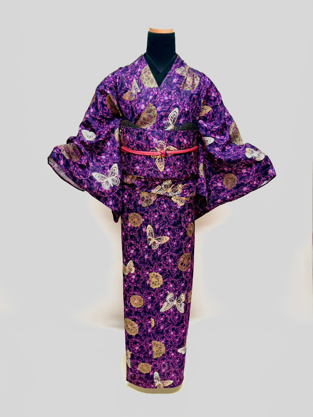 Metallic Dahlia Kimono + Obi Set