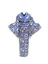 Load image into Gallery viewer, Flower-shaped butterfly kimono + obi set

